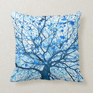 Elegant Tree (blue) Throw Pillow