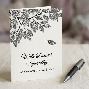 Elegant Tree Branch Foliage Deepest Sympathy Card