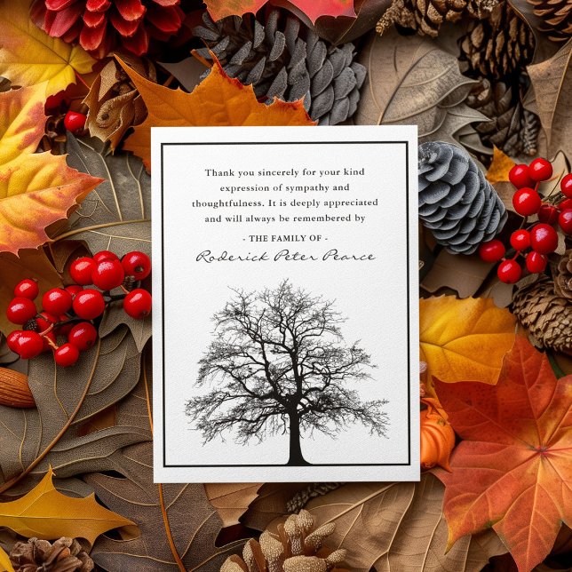 Elegant Tree | Funeral Thank You Card (Creator Uploaded)
