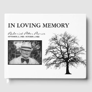 Elegant Tree   In loving Memory Photo Funeral Guest Book