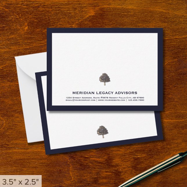 Elegant Tree Logo Business Note Card (Creator Uploaded)