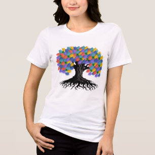 Elegant Tree of Life Mystic Spiritual Nature Graph Tri-Blend Shirt