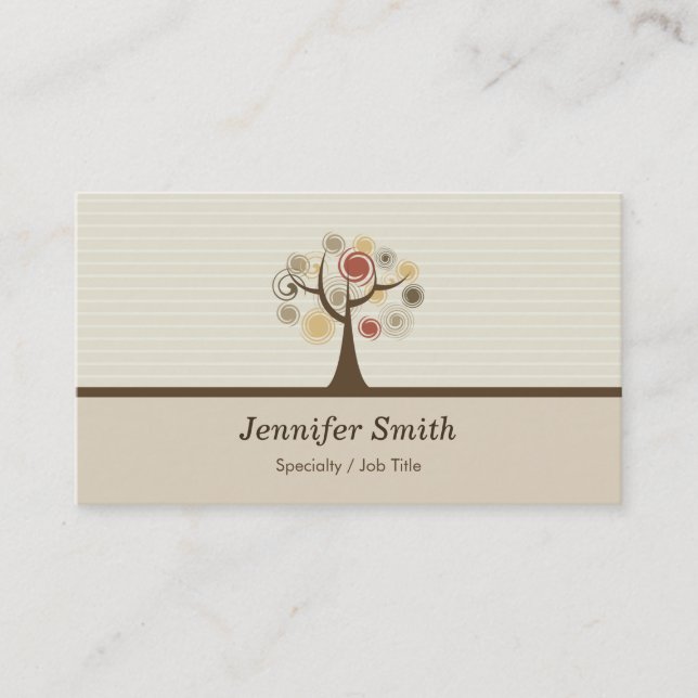 Elegant Tree of Life - Natural Theme Business Card (Front)