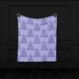 Elegant Tree Pattern   Charming Lavender Christmas Fleece Blanket