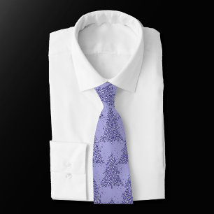 Elegant Tree Pattern   Charming Lavender Christmas Tie