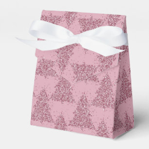 Elegant Tree Pattern   Dusty Mauve Pink Christmas Favor Box