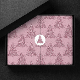 Elegant Tree Pattern Dusty Mauve Pink Christmas Tissue Paper