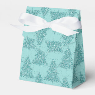 Elegant Tree Pattern   Luxe Aqua Mint Christmas Favor Box