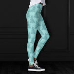 Elegant Tree Pattern | Luxe Aqua Mint Christmas Leggings<br><div class="desc">Tis the season for joyful wearable art! Luxurious turquoise aqua blue and elegant mint green palette patterned holiday fashion attire. This fun festive design features a whimsical sparkly Christmas trees with a frisky paint splatter enhanced with faux metallic glitter along with a matching low profile solid background. For other colours...</div>