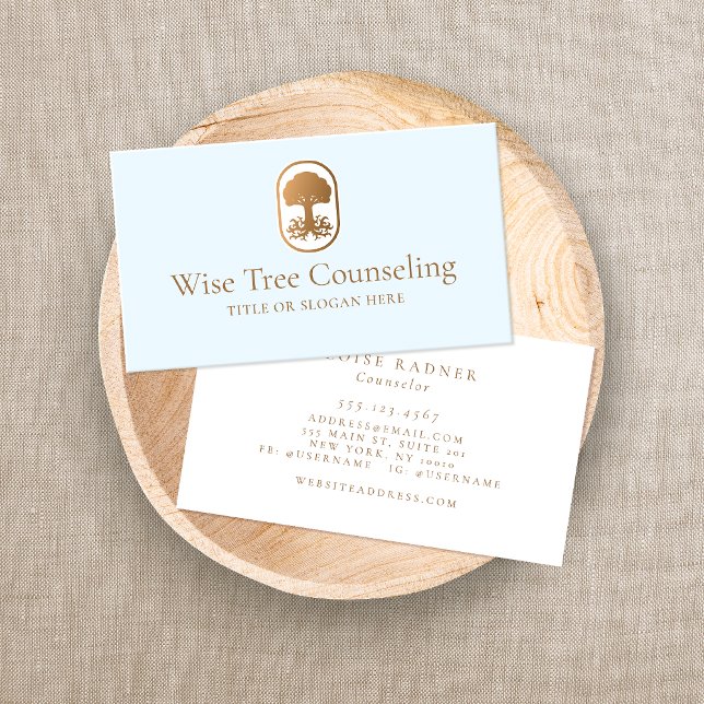 Elegant Tree with Roots Business Card (Creator Uploaded)