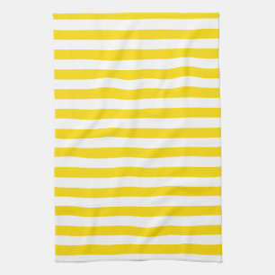 Elegant Trend Colours Yellow White Stripes Templat Kitchen Towel