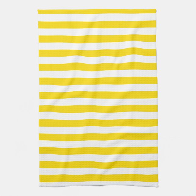 Elegant Trend Colours Yellow White Stripes Templat Kitchen Towel (Vertical)