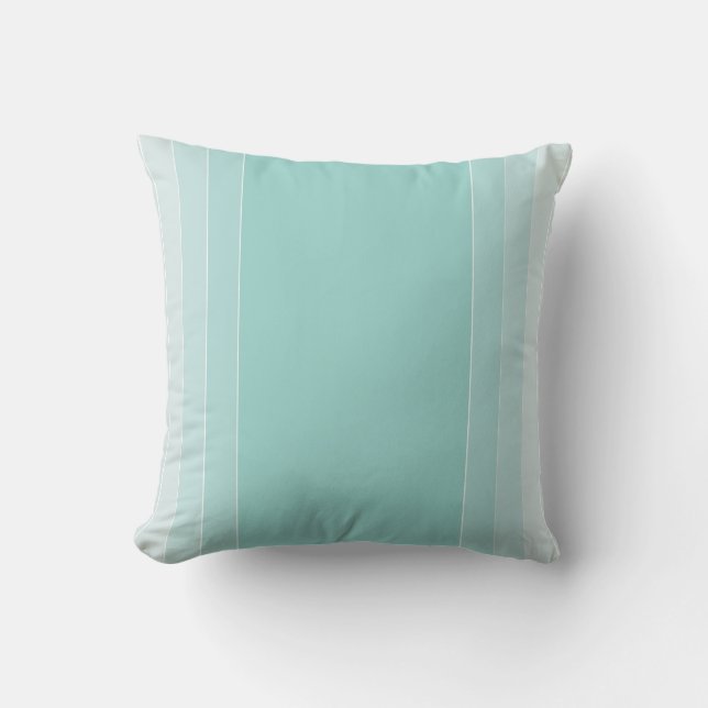 Elegant Trendy Blue Green White Striped Template Throw Pillow (Front)