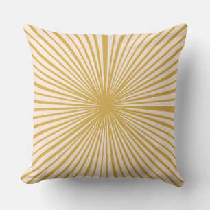 Elegant Trendy Blush Pink Mustard Starburst Throw Pillow