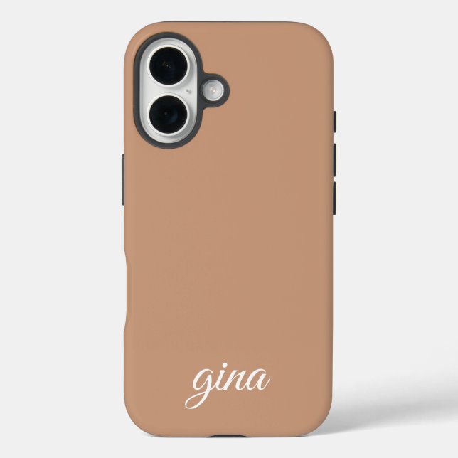 Elegant Trendy Brown Customize Case-Mate iPhone Case (Back)