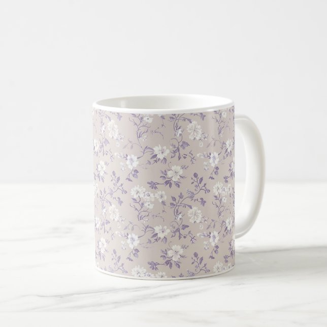 Elegant Trendy Chic Rustic Floral Pastel  Coffee Mug (Front Right)