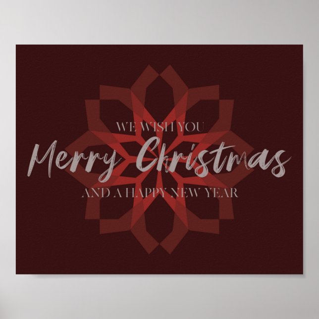 Elegant, trendy, cool "We Wish You Merry Christmas Poster (Front)