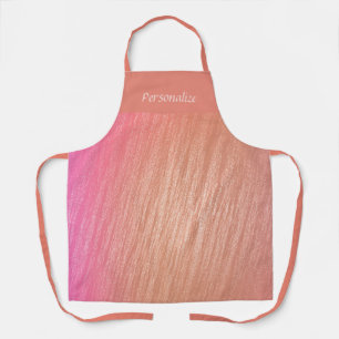 Elegant Trendy Coral Pink Pattern Personalized Apron