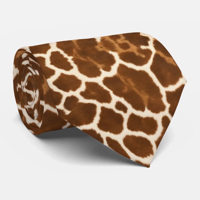 Elegant Trendy Cow Faux Leather Collection Tie (Rolled)