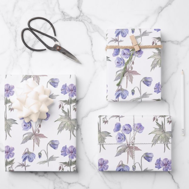 Elegant Trendy Floral Seamless Pattern Gift Decor Wrapping Paper Sheet (Front)