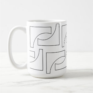 Elegant Trendy Geometric Black and White Coffee Mug