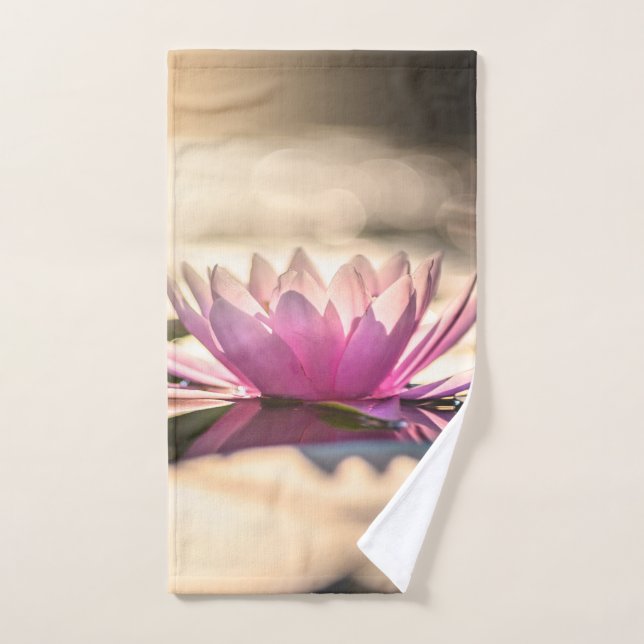 Elegant Trendy Girly, Lotus,Lake Bath Towel Set (Hand Towel)