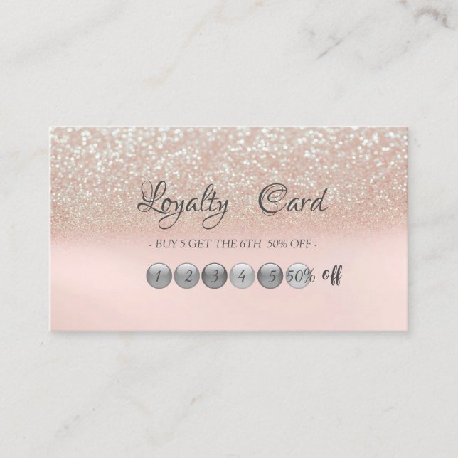 Elegant Trendy Glitter Loyalty Card (Front)