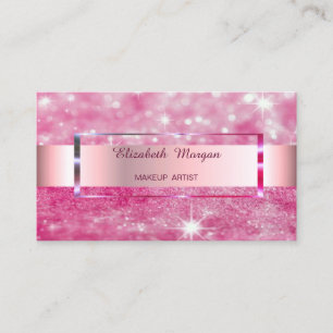 Elegant Trendy Glitter Stripe  Frame Business Card