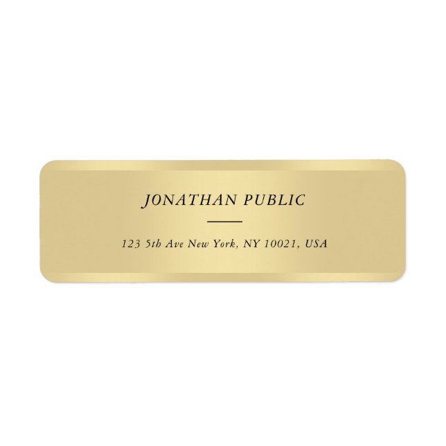 Elegant Trendy Gold Cursive Text Name Modern (Front)