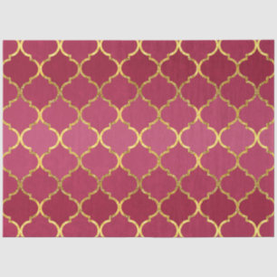 Elegant trendy gold faux glitter quatrefoil tissue paper