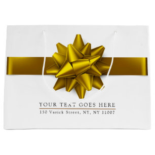 Elegant Trendy Gold Ribbon Gift Bag
