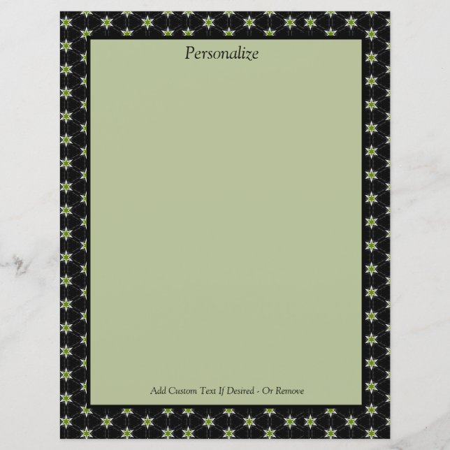 Elegant & Trendy Green & Black Stars Personalize (Front)