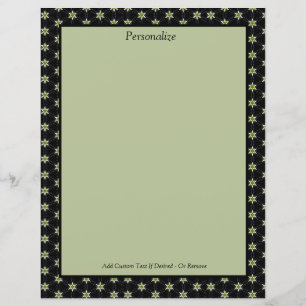 Elegant & Trendy Green & Black Stars Personalize