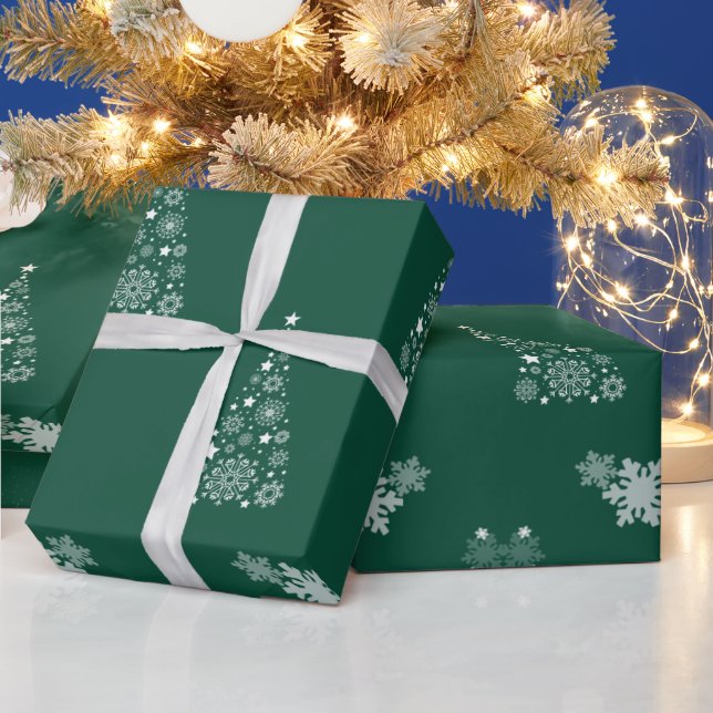 Elegant Trendy Green  Christmas wrapping paper (Holidays)