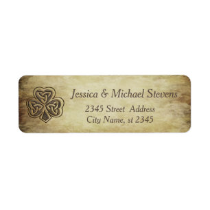 Elegant trendy lucky Irish shamrock Label