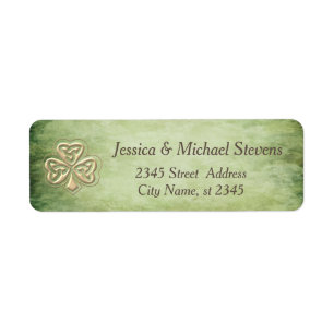 Elegant trendy lucky Irish shamrock Label