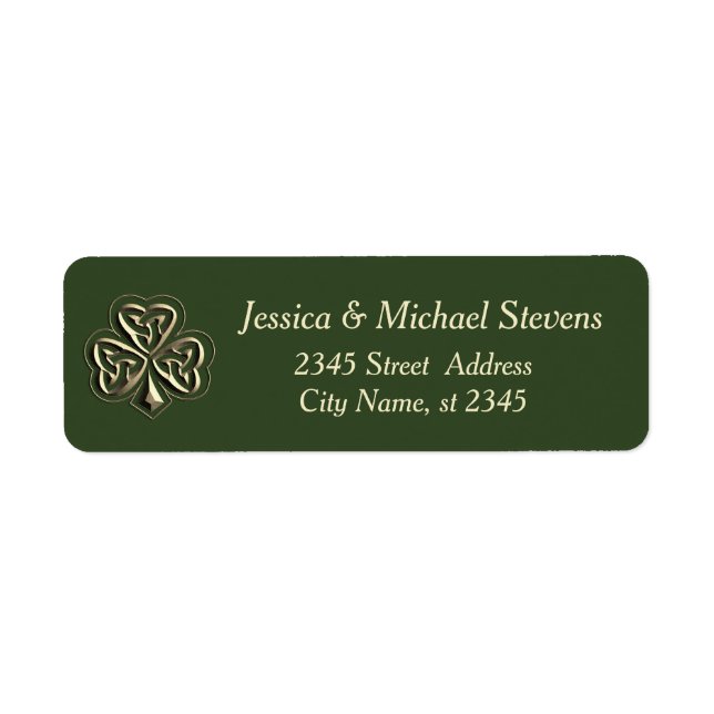 Elegant trendy lucky Irish shamrock Label (Front)