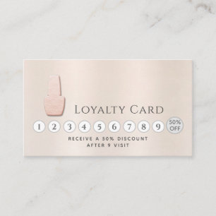 Elegant trendy luxury pearl  nails loyalty card