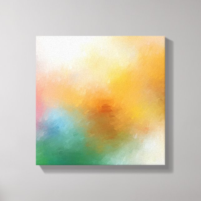 Elegant Trendy Modern Abstract Artwork Red Yellow Canvas Print (Front)