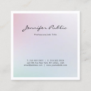 Elegant Trendy Modern Chic Design Professional Square Business Card