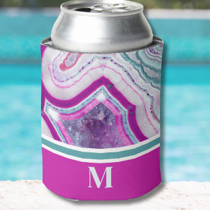 Elegant Trendy Modern Initial Monogram Can Cooler
