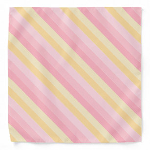Elegant Trendy Pink Yellow Colour Harmony Striped Bandana