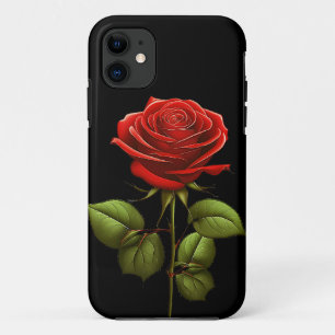 ELEGANT TRENDY RED ROSE FLOWER iPhone 11 CASE