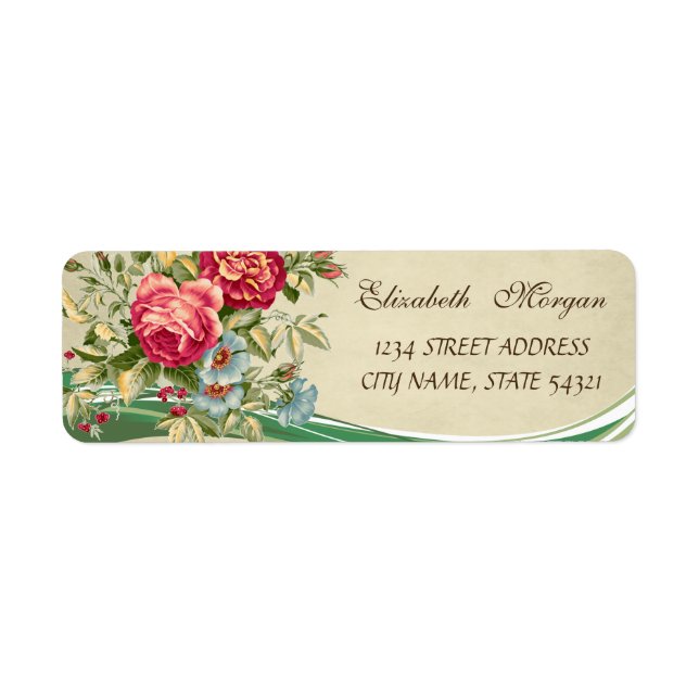 Elegant Trendy Romantic -Flowers  Address Label (Front)