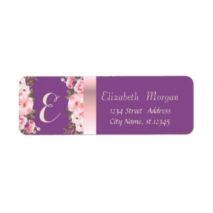 Elegant Trendy Romantic,Violet Watercolor Flowers