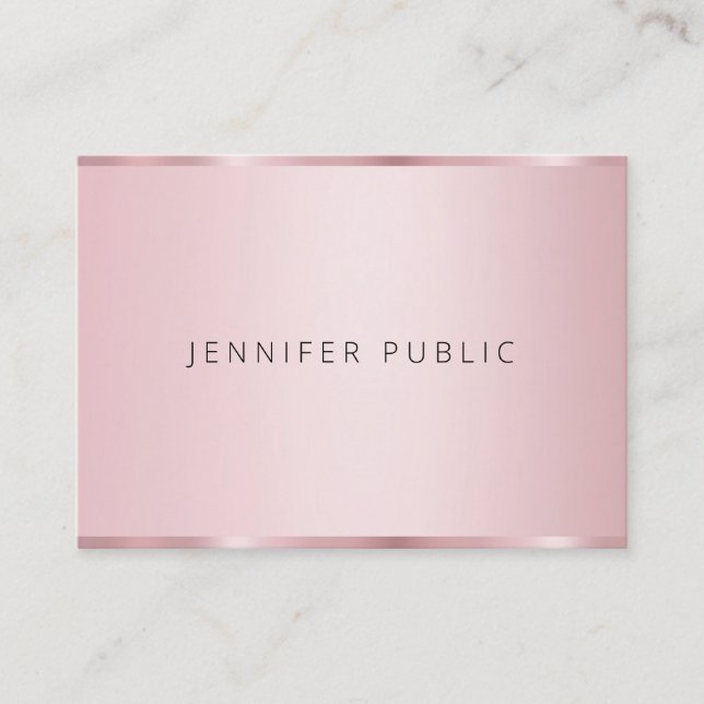 Elegant Trendy Rose Gold Colour Template Modern Business Card (Front)