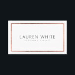 Elegant trendy rose gold foil frame minimal modern business card<br><div class="desc">Elegant trendy rose gold foil frame minimal modern</div>