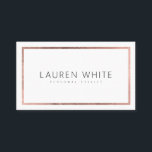 Elegant trendy rose gold foil frame minimal modern business card<br><div class="desc">Elegant trendy rose gold foil frame minimal modern</div>