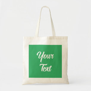Elegant Trendy Sea Green Calligraphy Text Budget Tote Bag