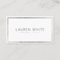 Elegant trendy silver foil frame minimal modern